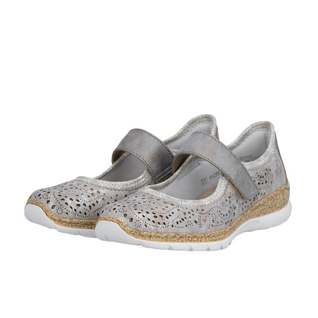 Womens Rieker Nikita 99 in Rose-Metallic/Grey/Silverflower