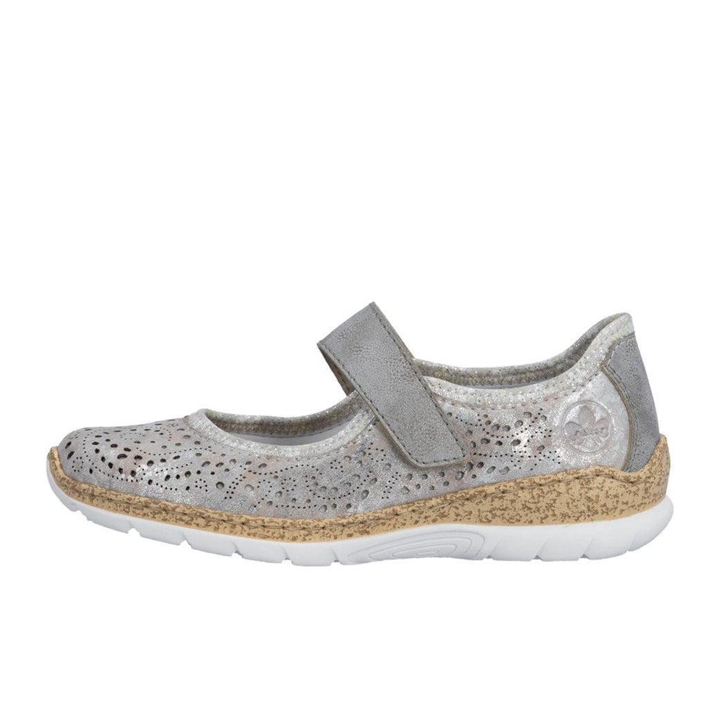 Womens Rieker Nikita 99 in Rose-Metallic/Grey/Silverflower