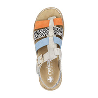 Womens Rieker Regina 04 in Nude/Pumpkin/Kreide/Aqua