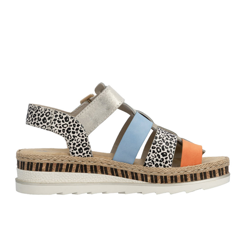 Womens Rieker Regina 04 in Nude/Pumpkin/Kreide/Aqua
