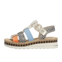 Womens Rieker Regina 04 in Nude/Pumpkin/Kreide/Aqua