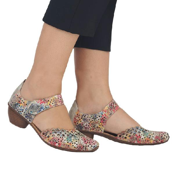 Womens Rieker Mirjam 53 in Beige-Multi/Muschel – Lucky Shoes