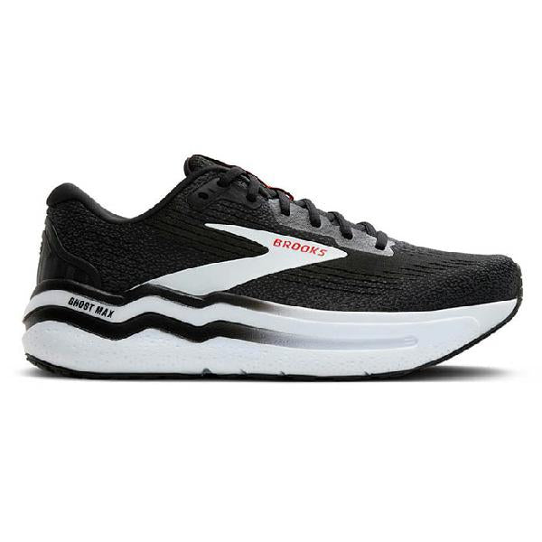 Mens Brooks Running Ghost Max in Black/White/Fiery Red