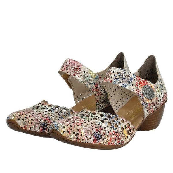 Womens Rieker Mirjam 53 in Beige-Multi/Muschel – Lucky Shoes