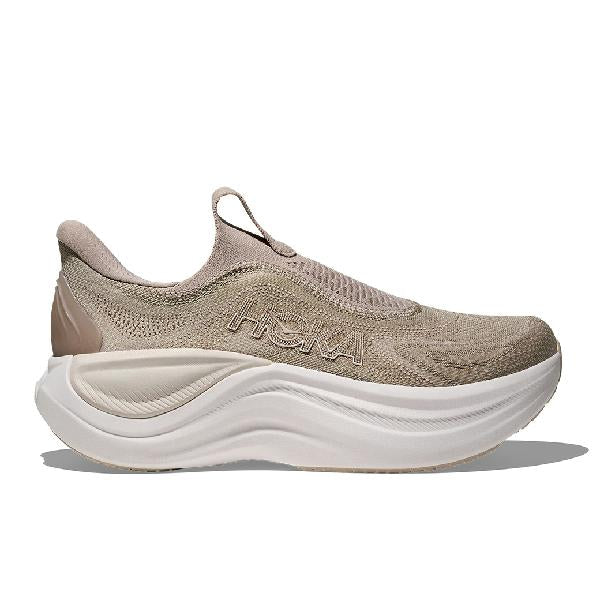 Womens Hoka Skyward Laceless in Putty/White