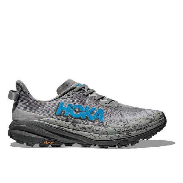 Mens Hoka Speedgoat 6 in Galactic Grey / Hoka Blue