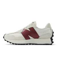 Womens New Balance 327 in Sea Salt/Monarch Burgundy