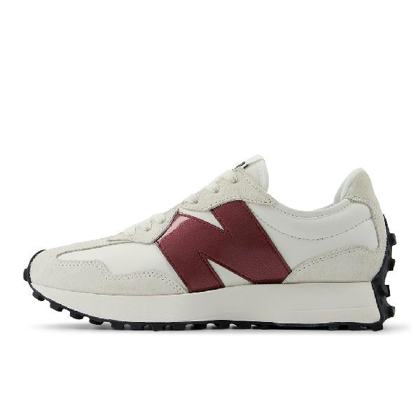 Womens New Balance 327 in Sea Salt/Monarch Burgundy