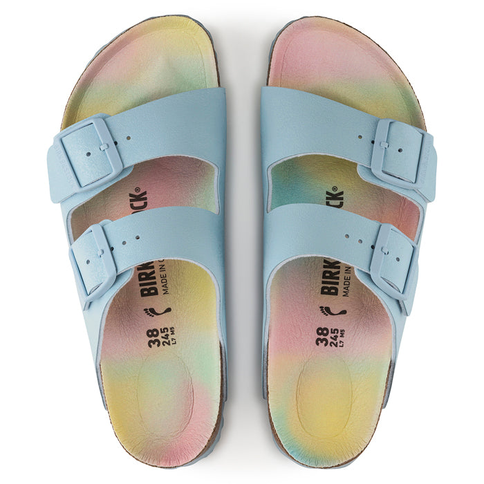 Birkenstock Arizona Vegan Ombre Finished Sky Top View at Lucky Shoes
