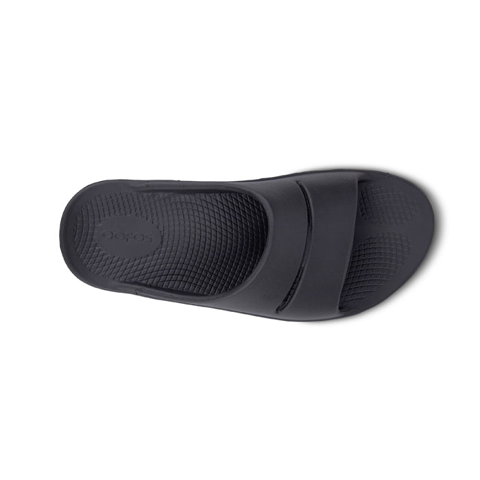 Men s Oofos Ooahh Slide in Black Lucky Shoes