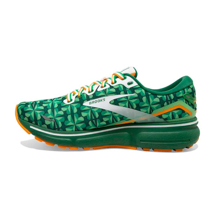 Mens Brooks Running Ghost 15 Run Lucky in Green/White/Orange – Lucky Shoes