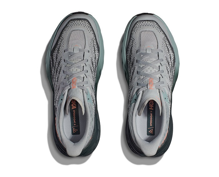 Womens Hoka Speedgoat 5 in Harbor Mist/Spruce – Lucky Shoes
