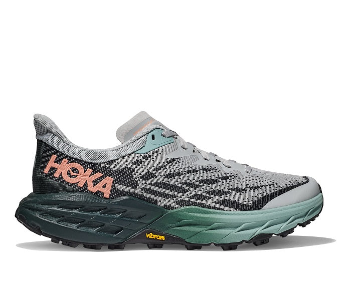 Womens Hoka Speedgoat 5 Wide in Harbor Mist/Spruce – Lucky Shoes