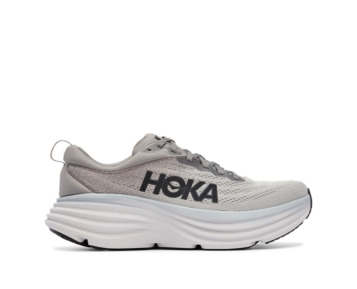 Mens Hoka Bondi 8 Wide in Sharkskin/Harbor Mist – Lucky Shoes