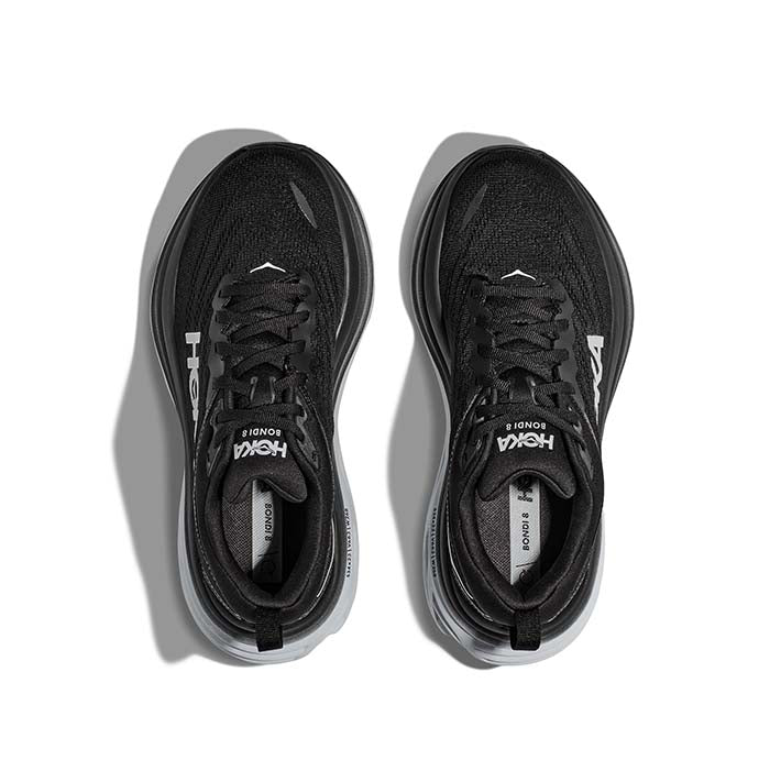 Mens Hoka Bondi 8 Extra Wide in Black/White – Lucky Shoes