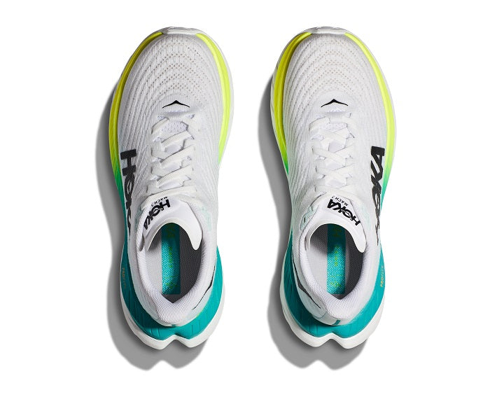 Womens Hoka Mach 5 Wide in White/Blue Glass – Lucky Shoes