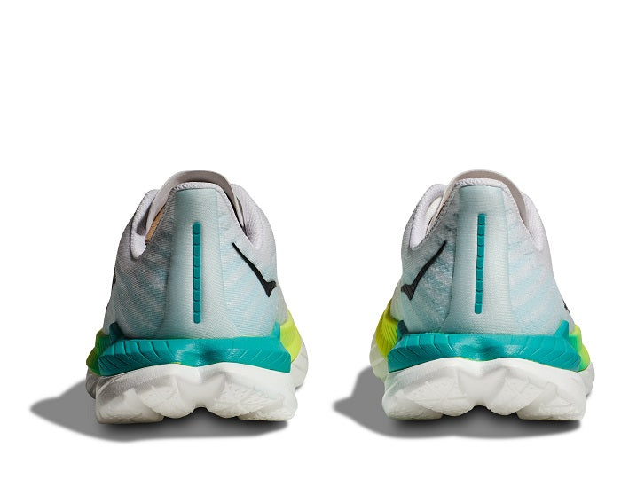 Womens Hoka Mach 5 Wide in White/Blue Glass – Lucky Shoes