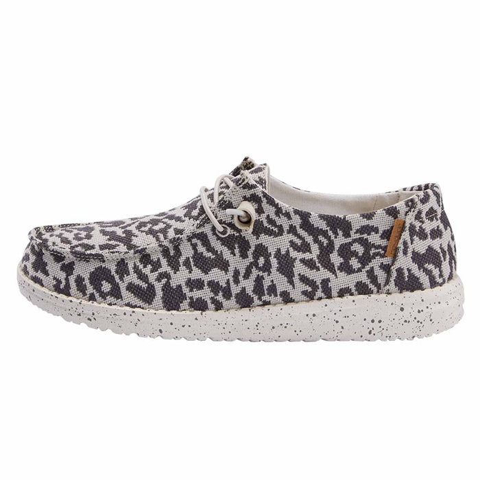 Women's Hey Dude Wendy Woven Cheetah Slip On Loafer in Grey