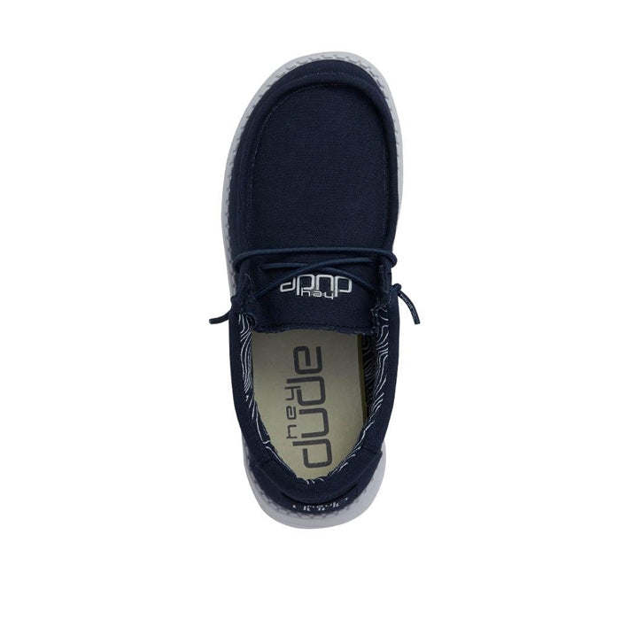 Big Boy Hey Dude Wally Slip On Loafer in Navy, top view of shoe