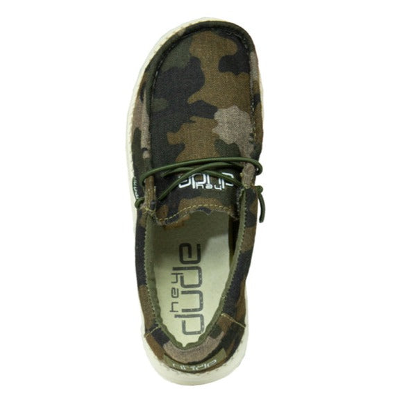 Big Boy Hey Dude Wally Slip On Loafer in Linen Camo Lucky Shoes