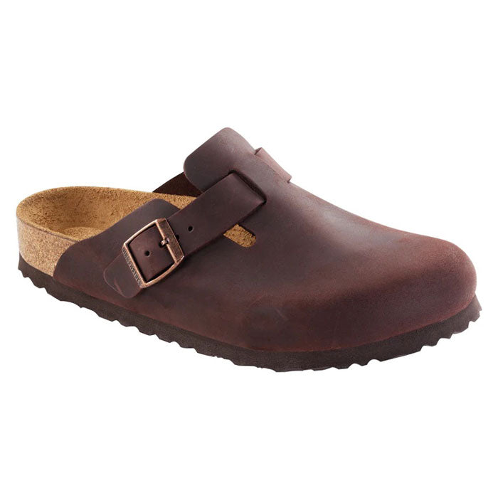 Womens Birkenstock Boston Soft Footbed Habana at Lucky Shoes
