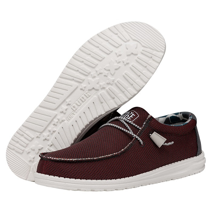 Mens Hey Dude Wally Sox Triple Needle in Karanda Red