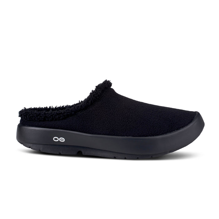 Men's Oofos Oocoozie Mule in Black | Lucky Shoes