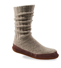Acorn Slipper Sock Ragg Wool Light Grey