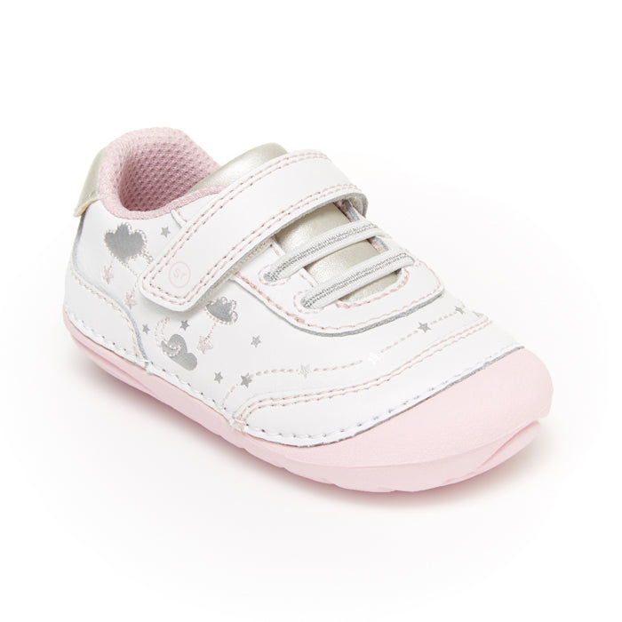 Infant Girl Stride Rite Soft Motion Adalyn Sneaker White/Silver