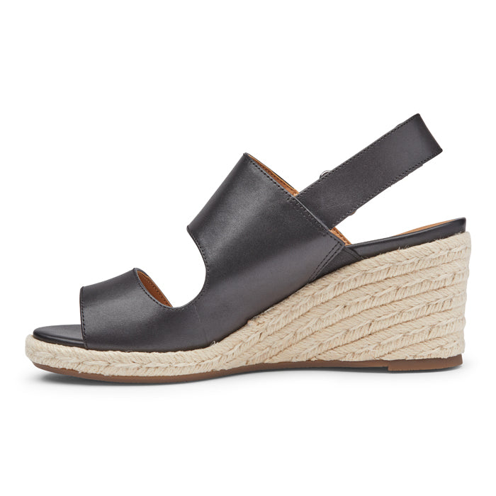 Crocs black strappy sandals w/ 2 inch cork wedge heel | Black strappy  sandals, Strappy sandals, Wedge heels