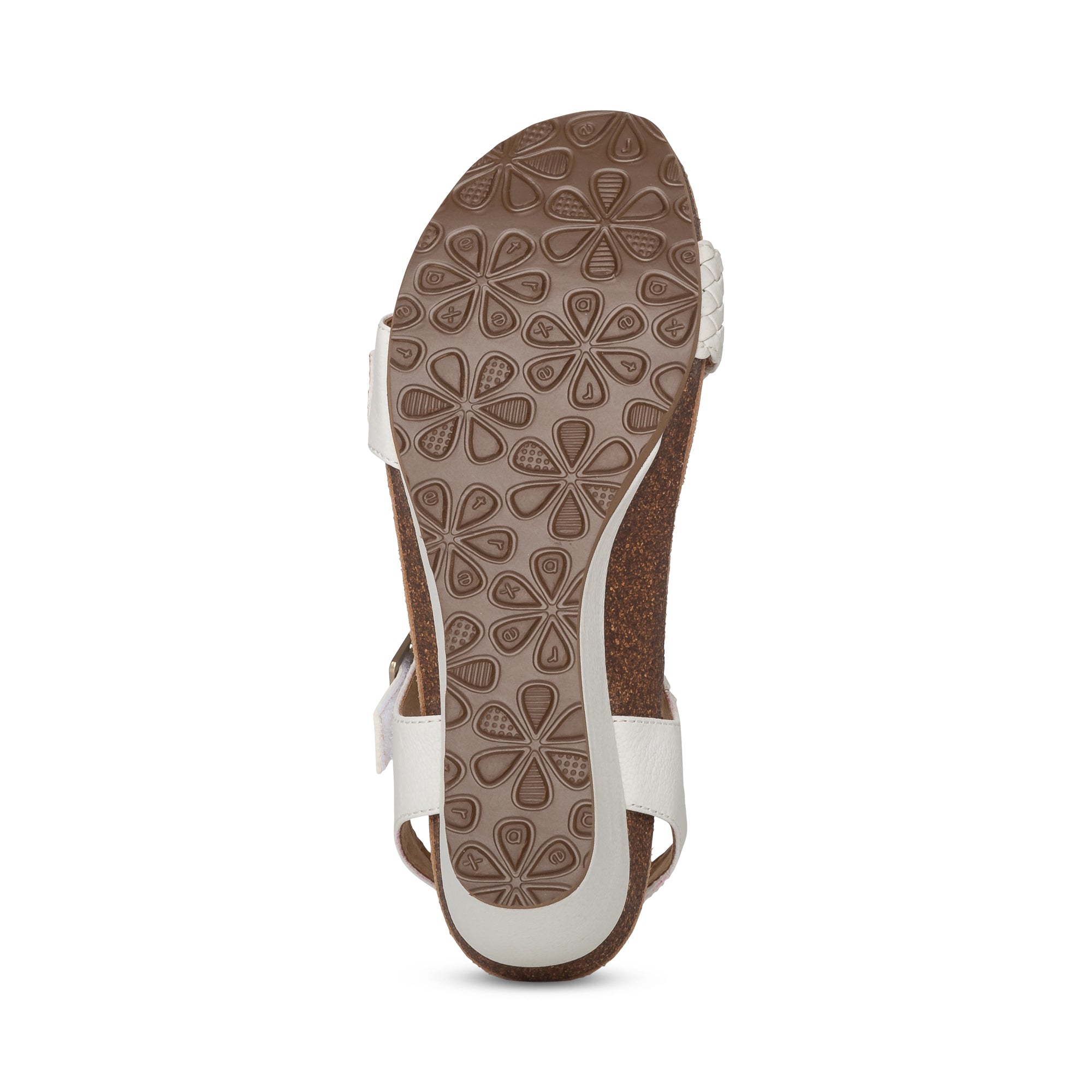 Women's Aetrex Grace Adjustable Woven Wedge Sandal in White