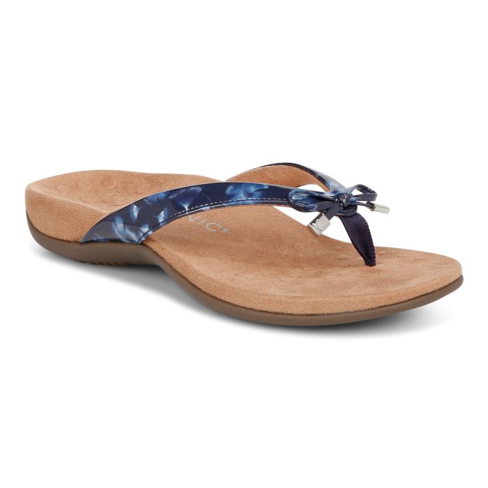 Vionic Bella Womens Vionic Bella Toe Post Sandal in Navy – Lucky Shoes