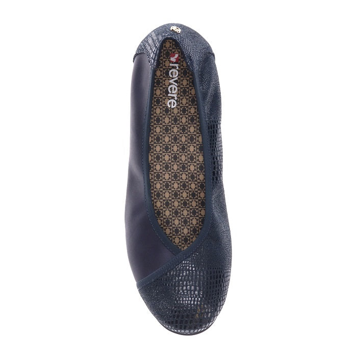 Womens Revere Nairobi in Navy Lizard – Lucky Shoes