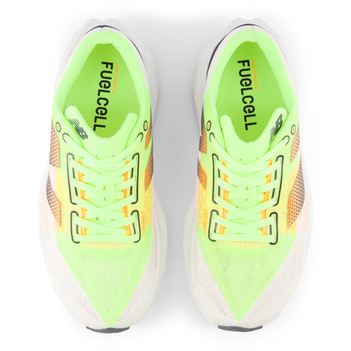 New Balance FuelCell Rebelv4 White/Bleached Lime Glo/Hot Mango